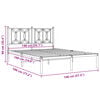 vidaXL Bed Frame White Steel 55 x 75 in Bed Frame Rectangular Modern