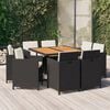 vidaXL Garden Dining Set Black