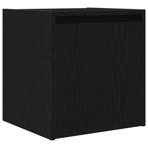 vidaXL Wall-mounted Bedside Cabinet Black Engineered wood