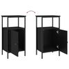 vidaXL Bedside Cabinet Set of 2 Black Engineered wood, iron Standard