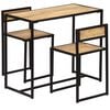 vidaXL Dining Set Natural wood and black