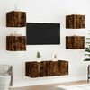 vidaXL TV Wall Cabinet Smoked oak Engineered wood Compact Storage