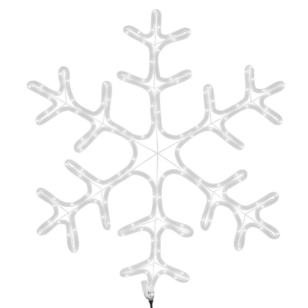 vidaXL Christmas Snowflake Figure Set of 3 Warm White PVC, Steel 23.2 in