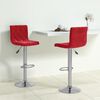 vidaXL Bar Stool Set of 2 Wine Red Velvet (100% polyester), Chromed steel