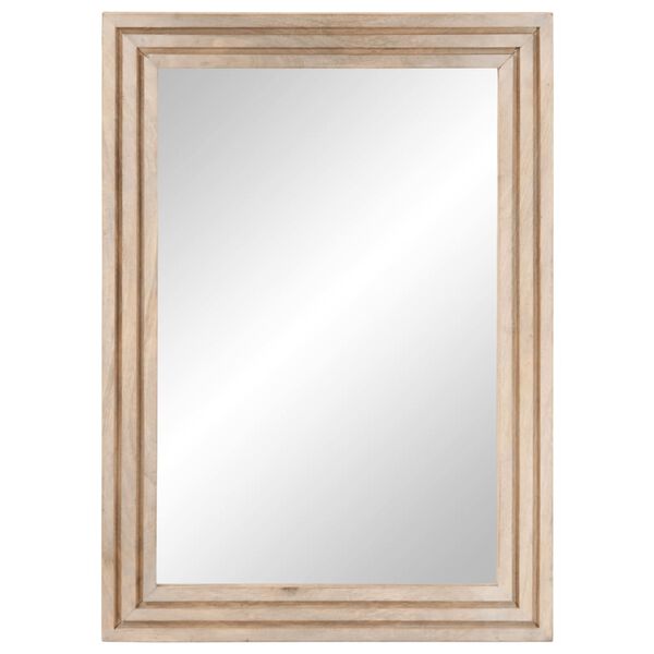 vidaXL Bathroom Mirror Bleached wood and clear glass Solid mango wood, glass
