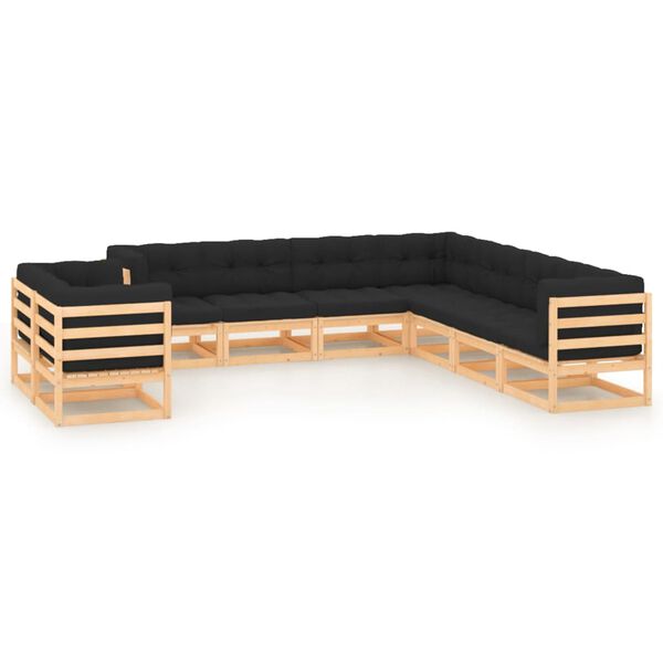 vidaXL Garden Lounge Set Anthracite Solid pinewood Large Modular