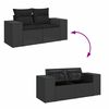 vidaXL Garden Sofa Set Black PE Rattan, Powder-coated steel, Tempered glass