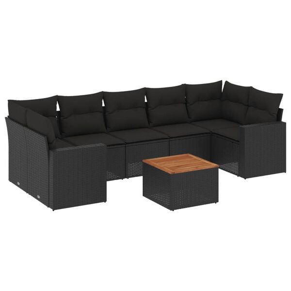 vidaXL Garden Sofa Set Black
