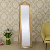 vidaXL Free-standing Mirror Gold Wood, glass, engineered wood Full-length