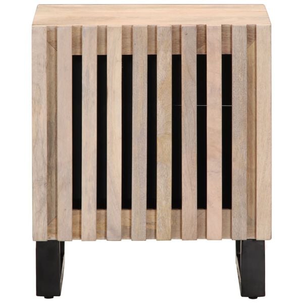 vidaXL Bedside Cabinet Bleached Mango Wood