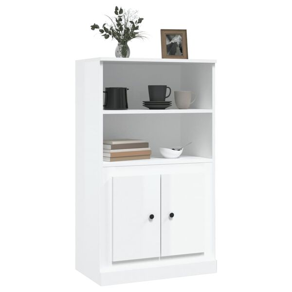 vidaXL Highboard High gloss white Engineered wood 23.6 x 14.0 x 40.7 in