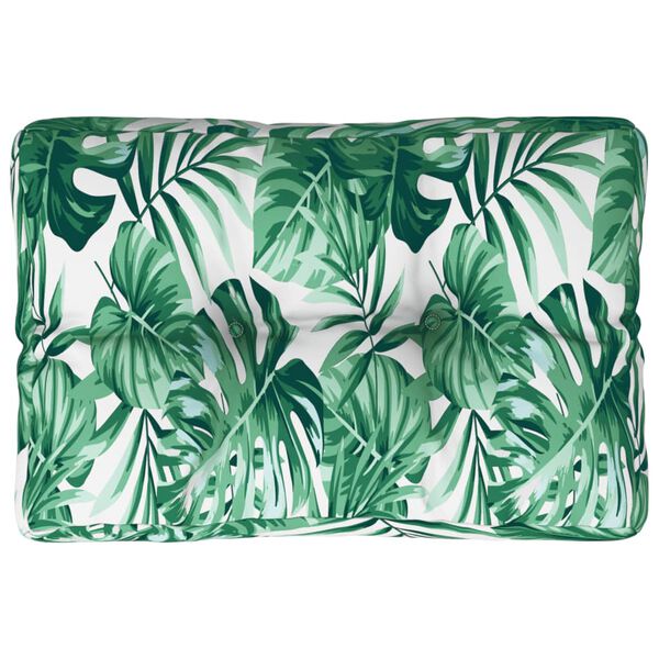 vidaXL Pallet Cushion Leaf pattern Polyester 23.6x15.7x4.7 in