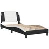 vidaXL Bed Frame Black and white Faux leather and plywood Twin XL