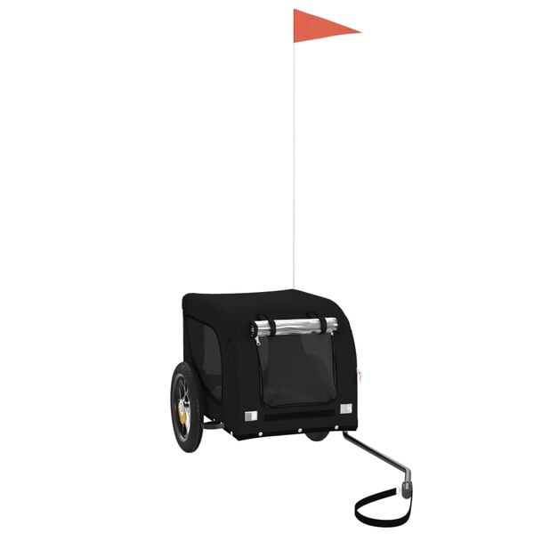 vidaXL Pet Bike Trailer Black Oxford fabric, Iron, PVC Medium