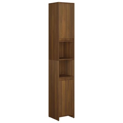 vidaXL Bathroom Cabinet Brown Oak 11.8"x11.8"x72.2" Engineered Wood