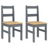 vidaXL Dining Set Panama Grey Solid Pinewood with Honey Wax Finish