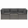 vidaXL Sofa Set Grey Poly Rattan, Powder-Coated Steel Large