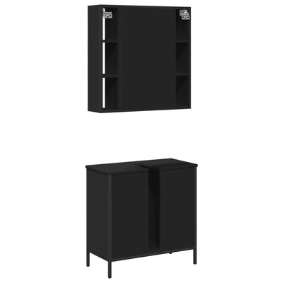 Wall cabinet with shelves on both sides and a two-door base cabinet