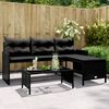 vidaXL Garden Sofa Black PE rattan Medium Removable Covers