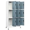 vidaXL Locker Cabinet Light Grey Steel Medium Locker Cabinet