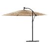 vidaXL Garden Parasol Brown Polyester Large Collapsible Garden Parasol