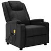 vidaXL Massage Recliner Black Faux Leather