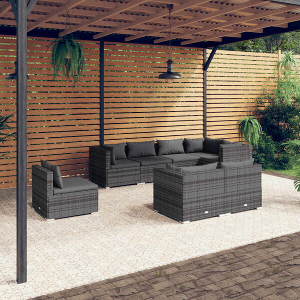 vidaXL Garden Lounge Set Grey, anthracite