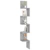 vidaXL Wall Corner Shelf Concrete grey Engineered wood Medium