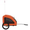 vidaXL Pet Bike Trailer Orange Oxford fabric, iron, PVC Medium Durable