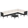 vidaXL Garden Lounge Set Black PE rattan Standard Modular