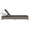 vidaXL Sun Lounger with Cushions Grey 55x200x25,5cm Poly Rattan
