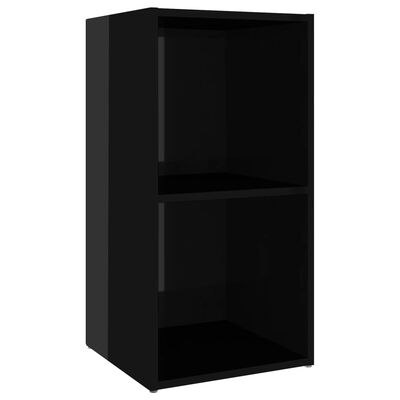 vidaXL TV Stands 4 pcs High Gloss Black 28.3"x13.8"x14.4" Engineered Wood
