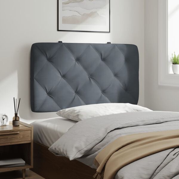 vidaXL Headboard Cushion Dark Grey Velvet (100% polyester), Foam