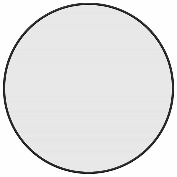 vidaXL Wall Mirror Black Glass, PVC Wall Mounting Wall Mirror Circular