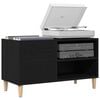 vidaXL Record Cabinet Black oak 33.27 x 14.96 x 18.90 in