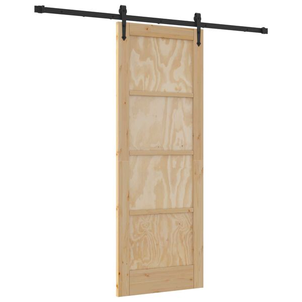 vidaXL Sliding Door ORKDAL Natural and Black 28.94 x 78.15 in