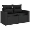 vidaXL Outdoor Sofa Set Black PE rattan, powder-coated steel, tempered glass