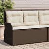 vidaXL Reclining Patio Bench Brown PE rattan Medium Adjustable Armrests