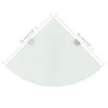 vidaXL Corner Shelf White Tempered glass Small Corner Shelf Triangular