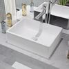 vidaXL Basin Rectangular Ceramic White 16.1"x11.8"x4.7"