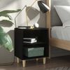 vidaXL Bed Cabinet Black Engineered wood, solid eucalyptus wood Small