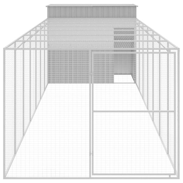 vidaXL Dog House Light grey Galvanized Steel Large Dog House