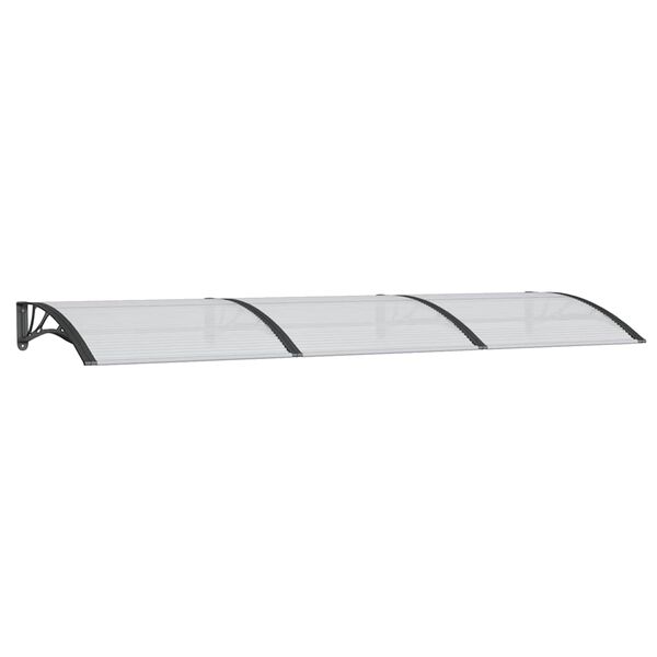 vidaXL Door Canopy Black PC Large Durable Door Canopy Rectangular