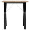 vidaXL Dining Table Pine Solid Pine Wood, Powder-Coated Steel Medium
