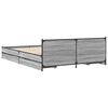 vidaXL Bed Frame Grey Sonoma Engineered wood, steel 120 x 79 in