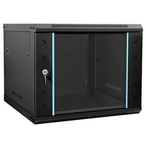 vidaXL Network Cabinet Black 23.62 x 23.62 x 19.69 in Steel