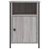 vidaXL Bedside Cabinet Grey Sonoma Engineered wood, Iron Standard