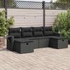 vidaXL Garden Sofa Set Black PE rattan Large Adjustable Feet