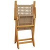 vidaXL Garden Chair Set of 2 Beige Solid Acacia Wood, Poly Rattan