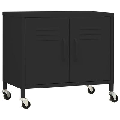 vidaXL Storage Cabinet Black 23.6"x13.8"x22" Steel